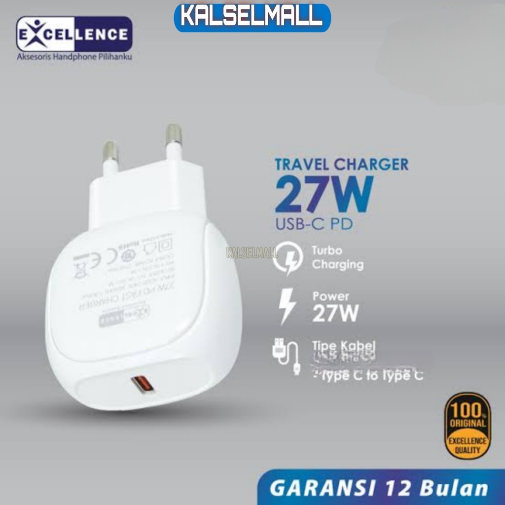 Charger Type C Excellence Hylos 27W Fast Charging Kabel Data USB A To Type C 100CM Original Premium