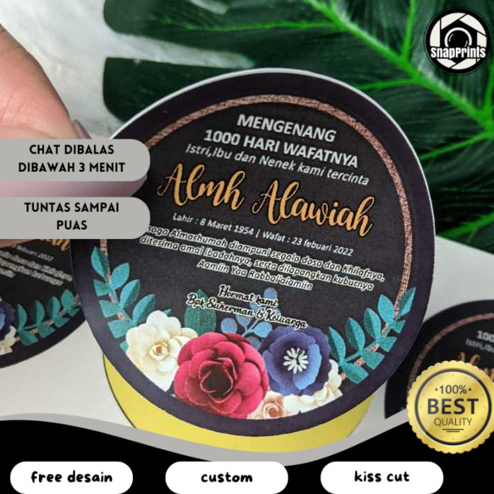 

SP Stiker Tahlil Tahlinan Pengajian Sticker Mengenang Wafatnya 40 100 1000 Hari Untuk Kotak Box Nasi