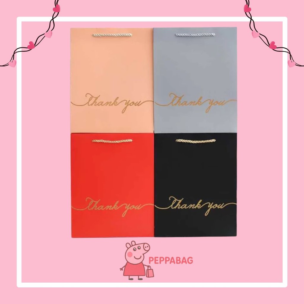 

Paper Bag Gift Cute / Paperbag Hadiah Motif Abstrak Dot Polos Thank You HBD Birthday - ES0546
