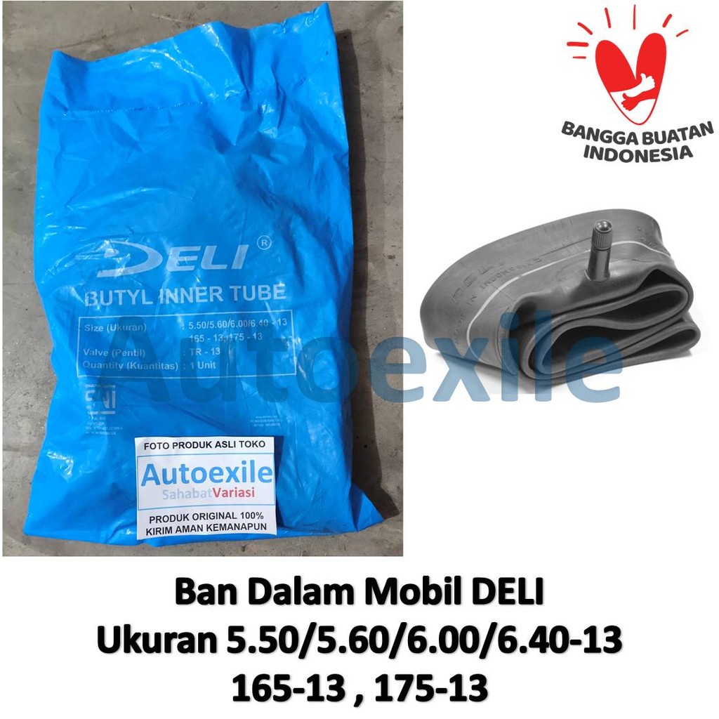 Ban Dalam Mobil merk DELI Ring 13 R13 Untuk Ban Luar 5.50 / 5.60 / 6.00 / 6.40 - 13 165-13 175-13 55