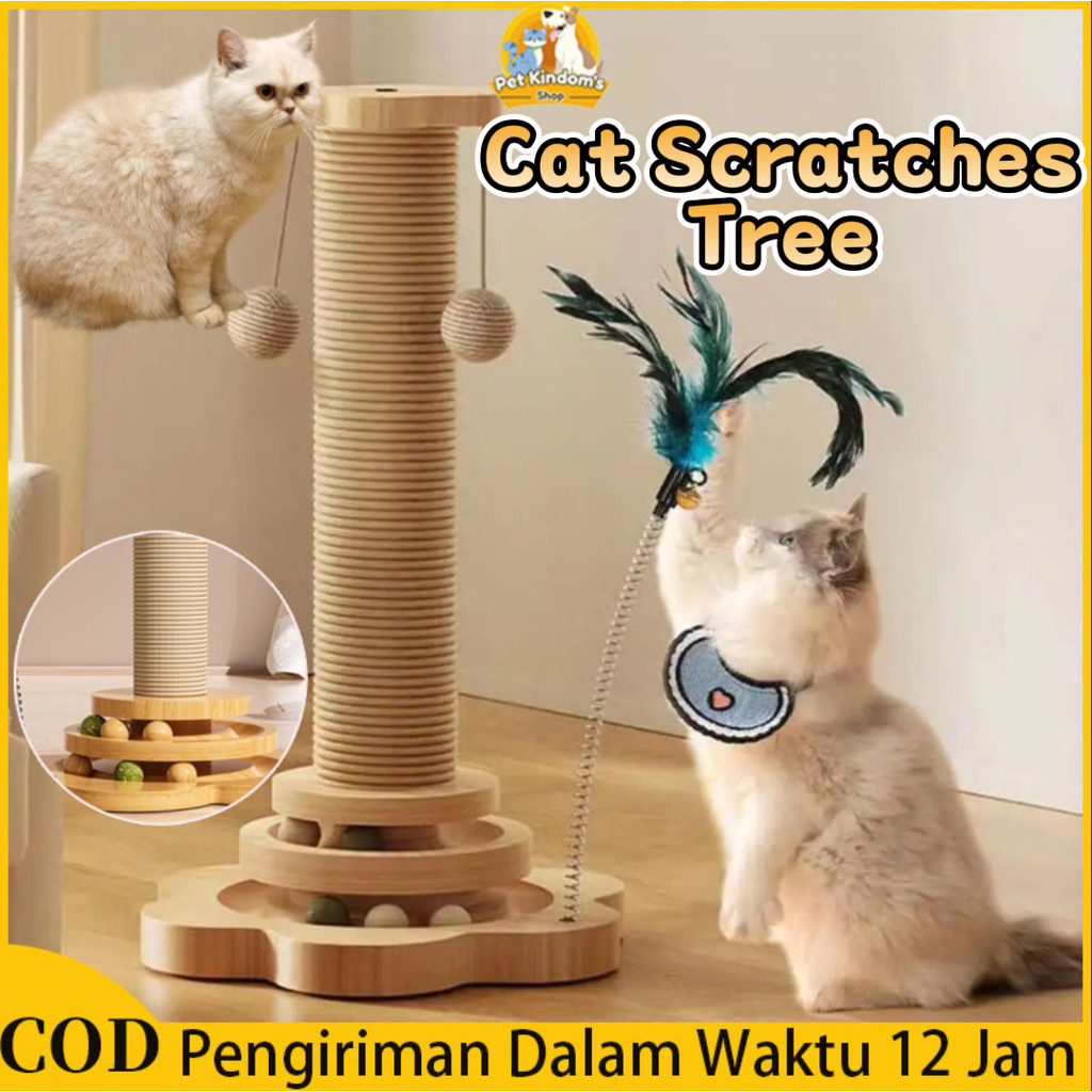 Cakaran Kucing / Mainan Kucing Pos Gores Kucing / Garukan Kucing Kayu Sisal
