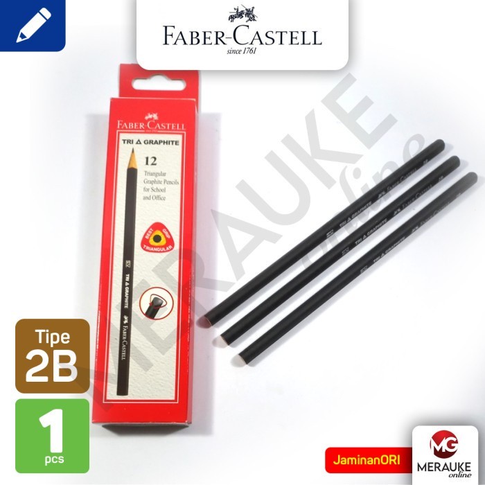 

Pensil Faber Castell Tri Graphite 2B Segitiga (Satuan)