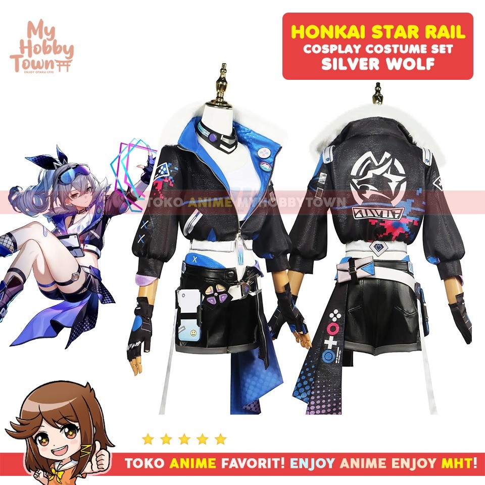 Kostum Cosplay Silver Wolf Karakter Anime Game Honkai Star Rail