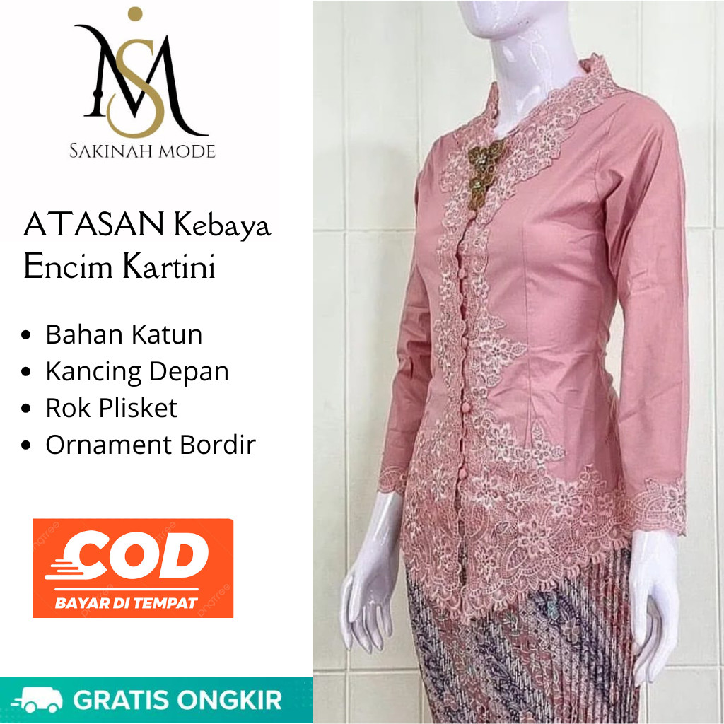 ATASAN KEBAYA ENCIM KARTINI FREE HIJAB | KEBAYA MODERN | KEBAYA WISUDA | KEBAYA PESTA | KEBAYA KEKIN