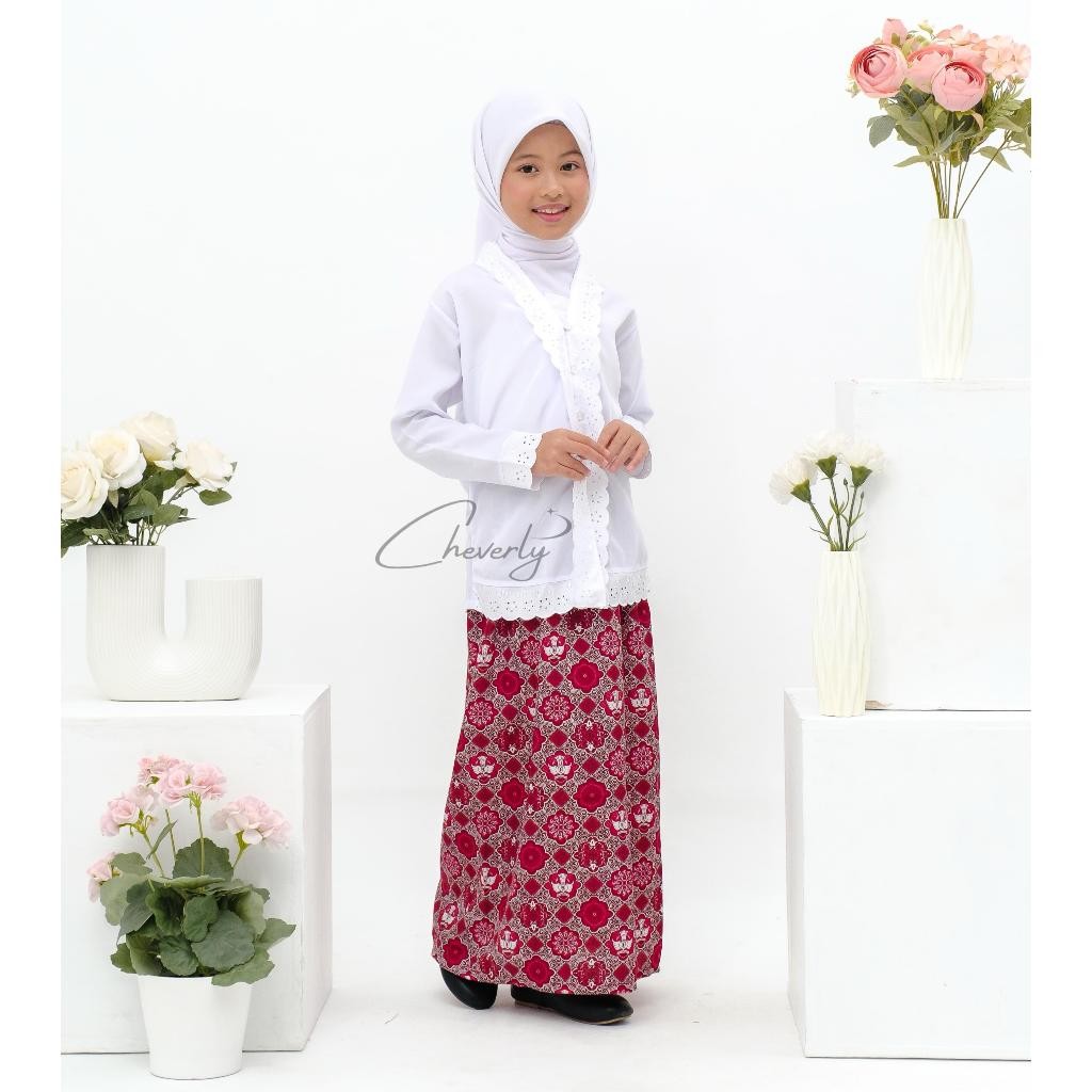 Kebaya Encim Sekolah Anak TK SD Usia 4-13 Tahun Lengan Panjang Muslim Santri Pesantren Setelan Kebay