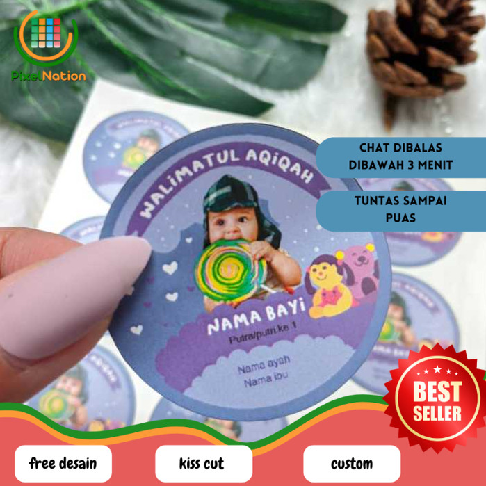 

PiNat 5-8 Sticker Label Bulat Aqiqah Bayi Sticker Bulat Aqikah Stiker Akikah Anak Chromo