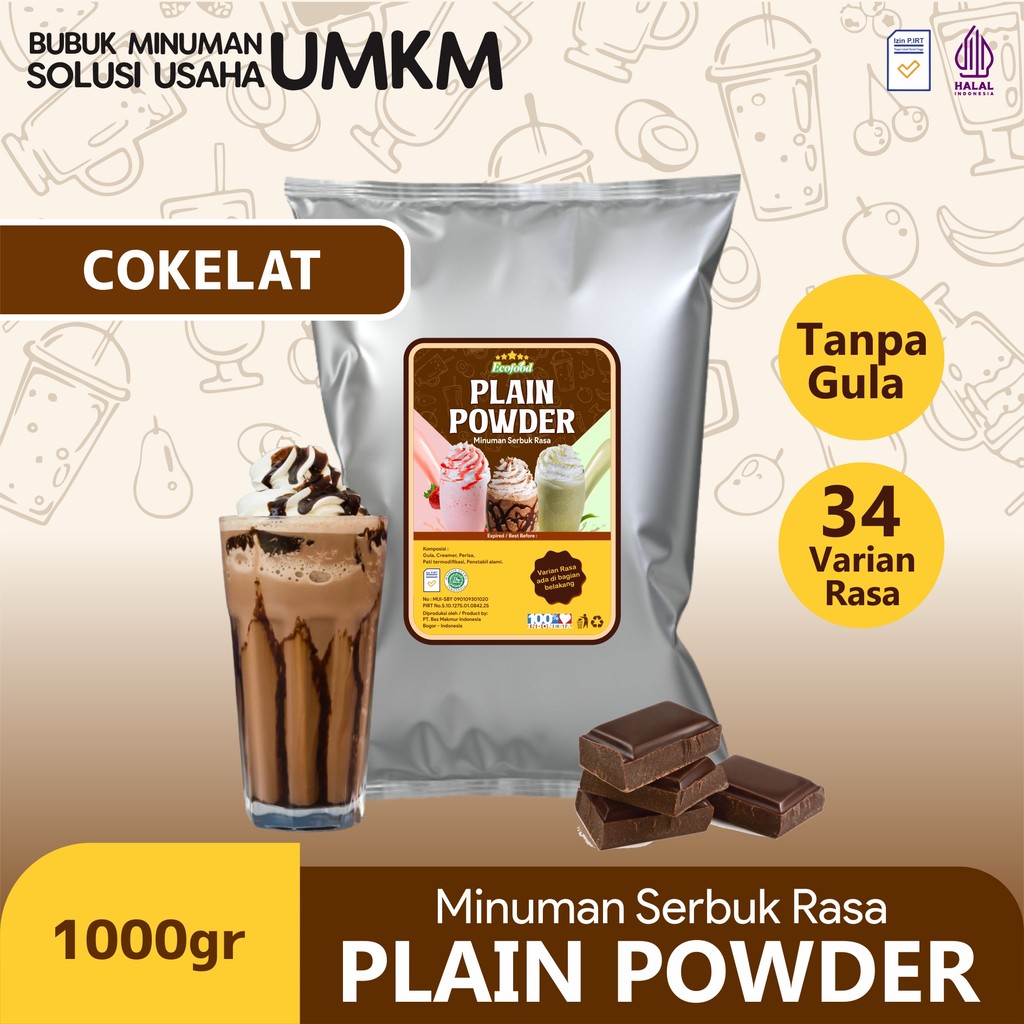 

Bubuk Minuman Tanpa Gula Powder Drink No Sugar Plain Powder Rasa Cokelat 1kg