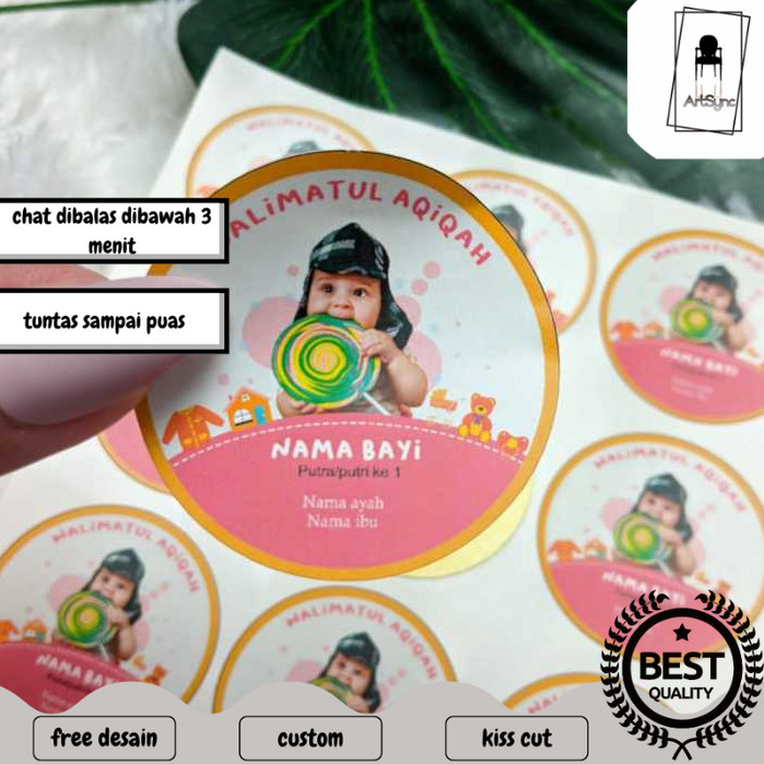 

Syncart 2-4 Stiker Bulat Label Tasyakuran Aqiqah Sticker Nama Anak Bayi Ucapan Kelahiran Akikah