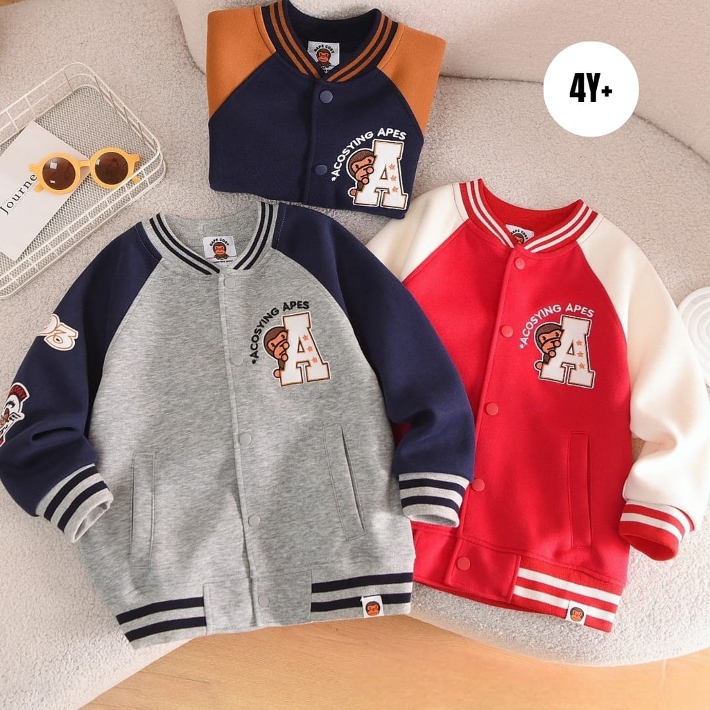( TOP2928 / TOP2929 / TOP2930 ) Jacket jaket sweat baseball bomber anak laki laki - cotton polyester