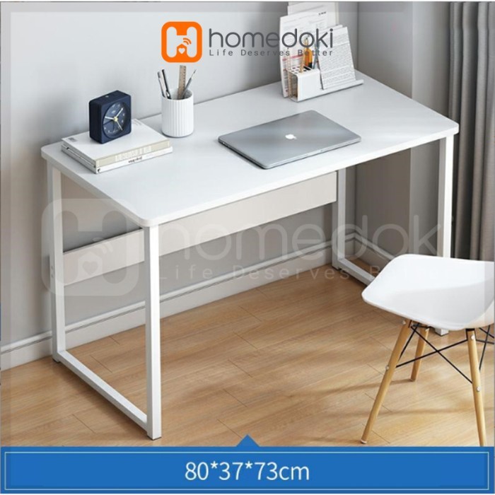 Meja / Meja Makan / Meja Komputer / Meja Gaming / Meja Kantor - E-White80*37