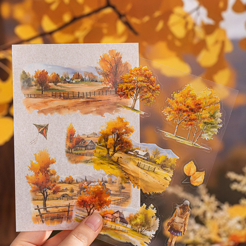 

2Style 40Sheets/bag Four Seasons Landscape Sticker Book DIY Scrapbook Scrapbook Album Photo Frame Creative Material Decoration