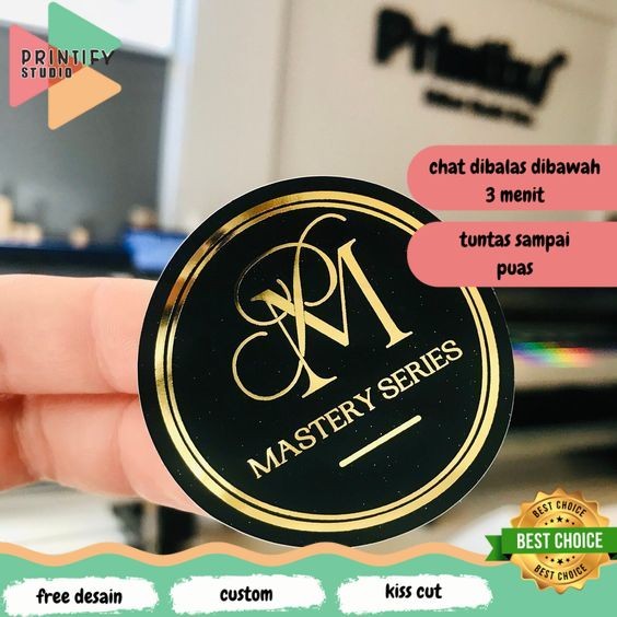 

Printify SBGS 7-10 Print Cetak Custom Sticker Label Gold Stiker Logo Olshop Makanan Minuman