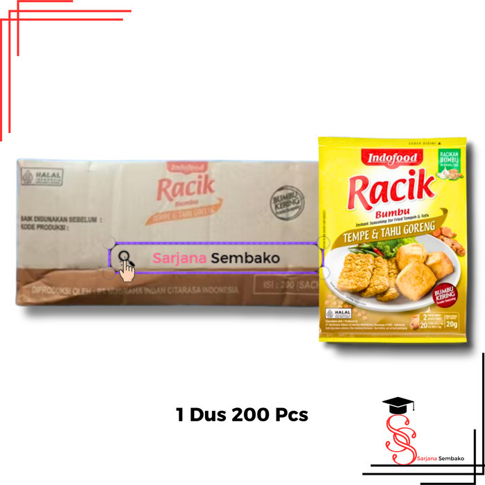 

Indofood Bumbu Racik Tempe Dan Tahu Goreng - 1 Dus 200 Pcs