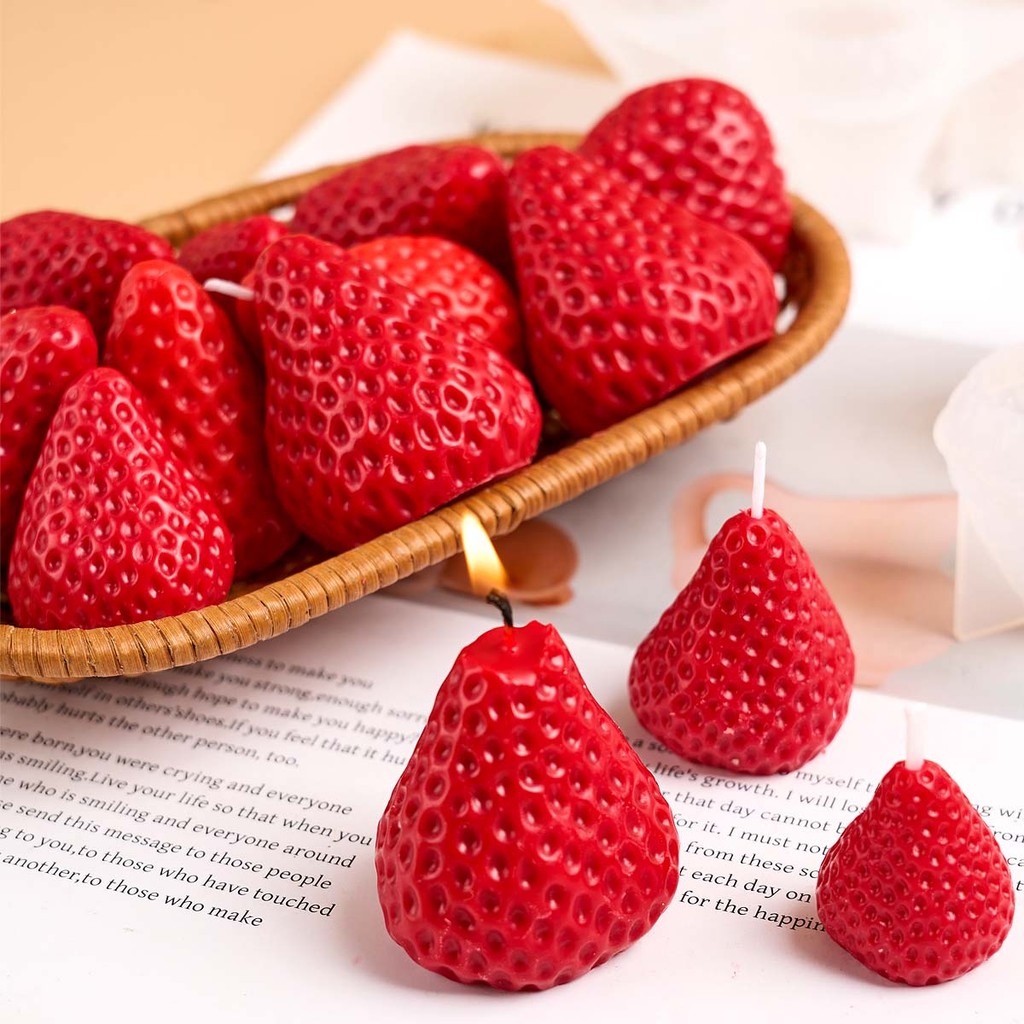 

Mini Strawberry Silicone Candle Mold for Handmade Soap Resin Plaster Chocolate Party Decor DIY Molds Craft Gifts Wax Making Tool