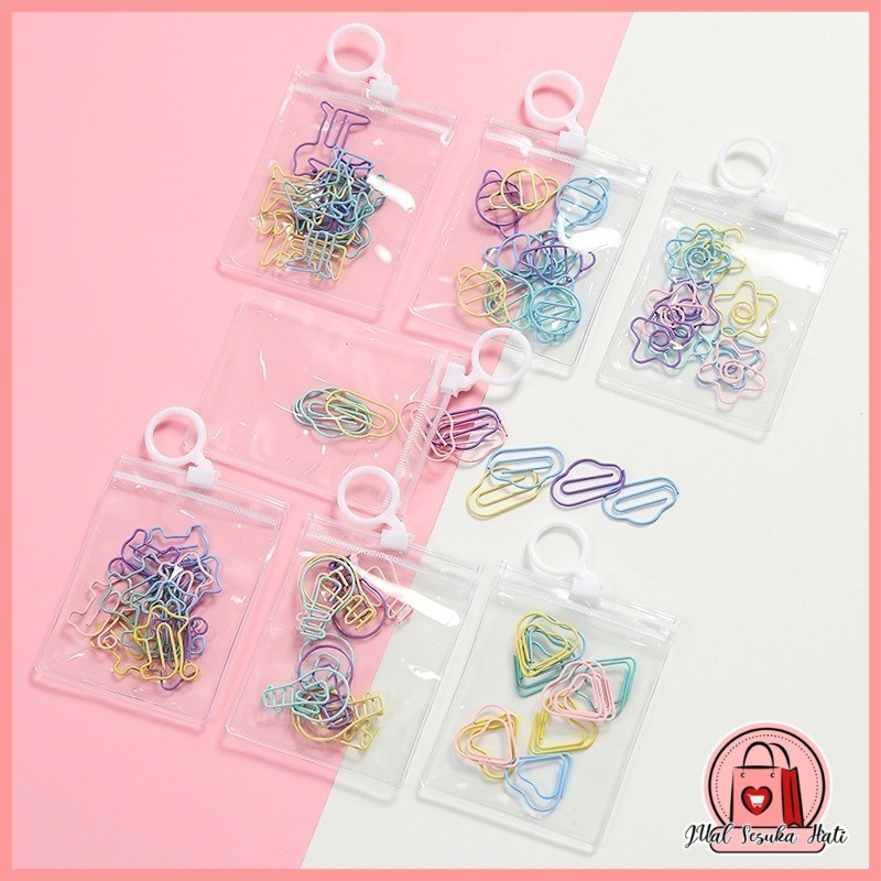 

Penjepit Klip Kertas Paper Clip Push Pin Set 10pcs Free Pouch Y1706