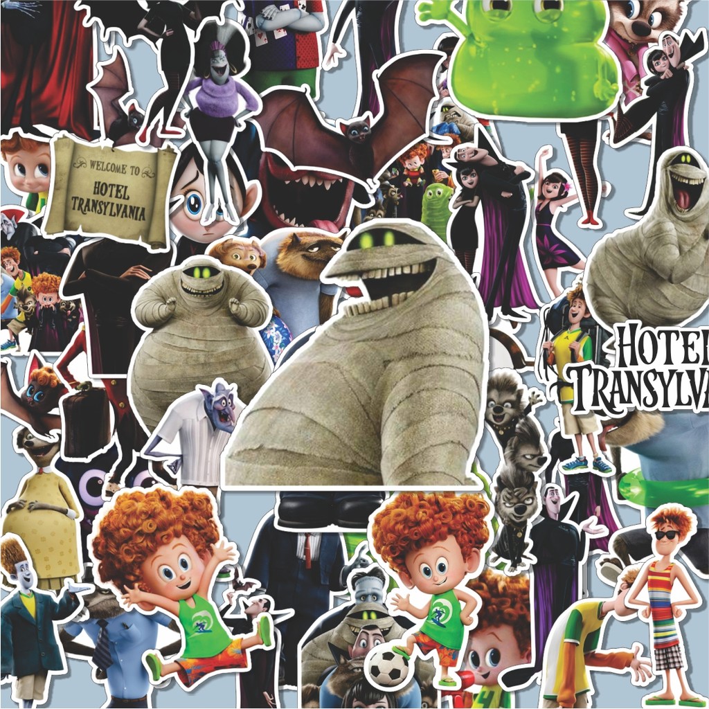 

100PCS Lucu Stiker Kartun Hotel Transylvania Stiker Aesthetic Stiker Anti Air Stikers Berperekat Waterproof sticker decal buat Motor Helm Buku Journal Koper Casing HP Laptop Botol Minum Hadiah anak