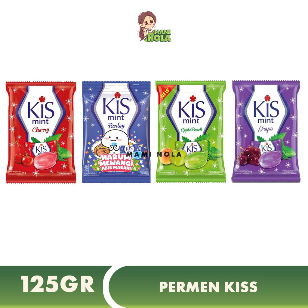 

Permen Kiss Mint 125gr Aneka Rasa Cerry Grape Apple