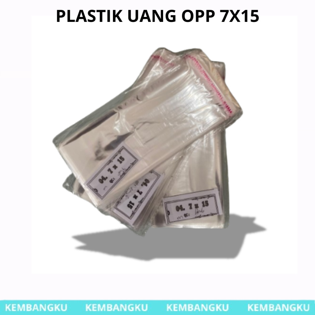 (pack) isi 100 pcs plastik uang opp 7 x 15
