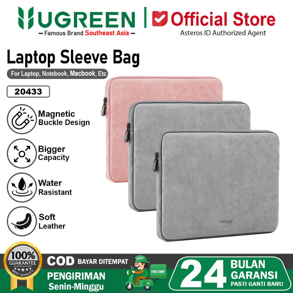 NK87TR UGREEN Tas Pouch Sleeve Case Laptop Macbook Leather 13-16 inch