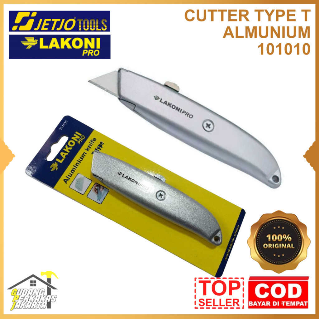 

Pisau Cutter LAKONI PRO 101010 Aluminium Knife T Type Tajam Serbaguna untuk Pemotong