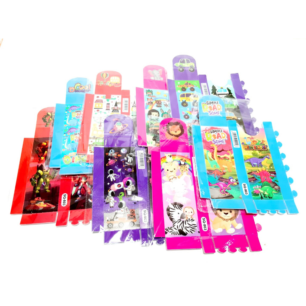 

New Harga Grosir ( 1Packs /12pcs ) Kotak Pensil Mika Rakit 20X8X3cm karakter + Kantong plastikPremium