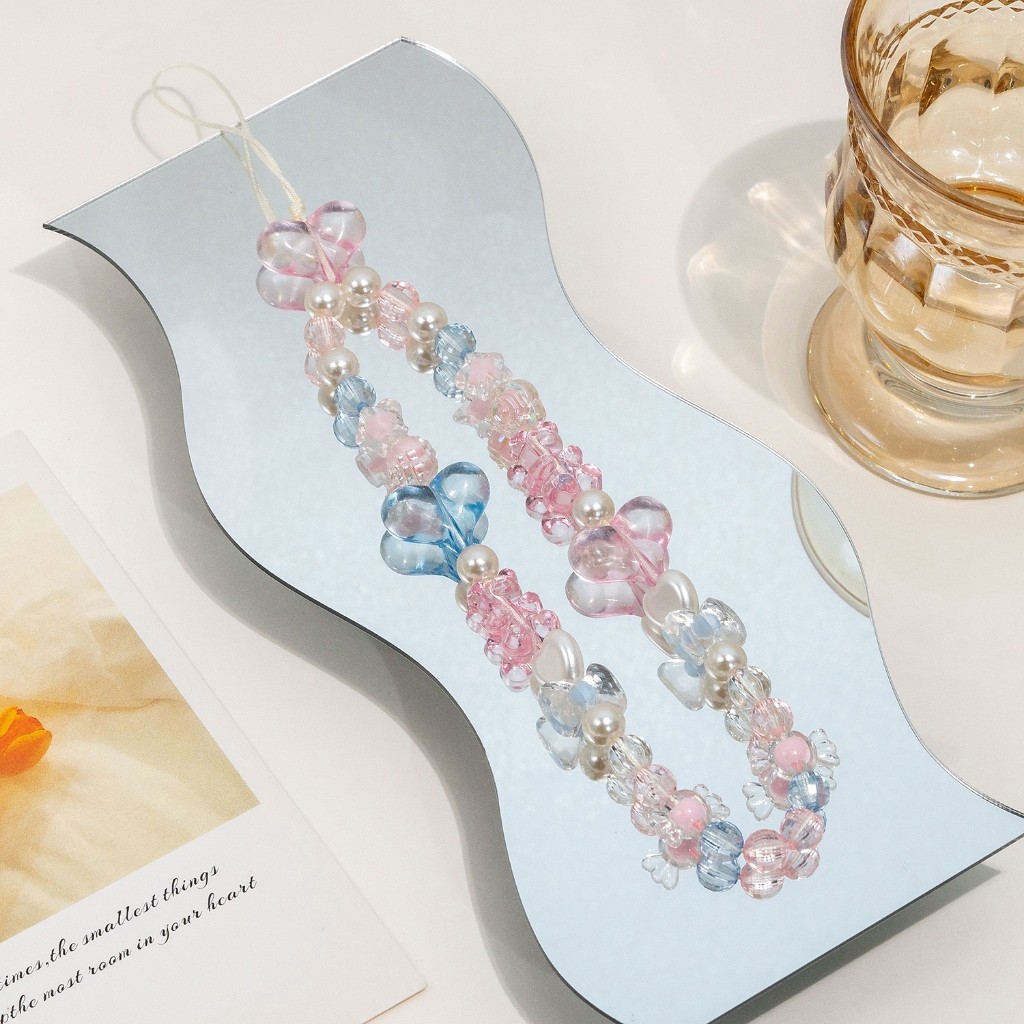 UCASE Lanyard Handphone INS Korea Fashion Transparan Simple  butterfly silver love Bow Bracelet For 