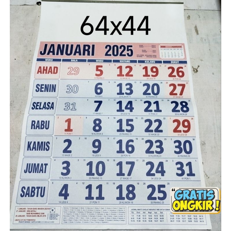 

BLM Kalender Almanak Dinding 2025 Besar Isi 12 Lembar Ukur 38x53 Cm Terbaru