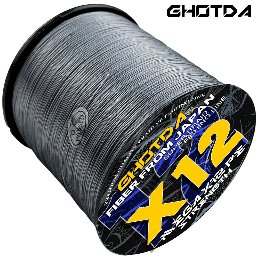 GHOTDA Braided PE Line X12 Super Strong for Big Fish Multifilament Braided Fishing Line Smoother 300