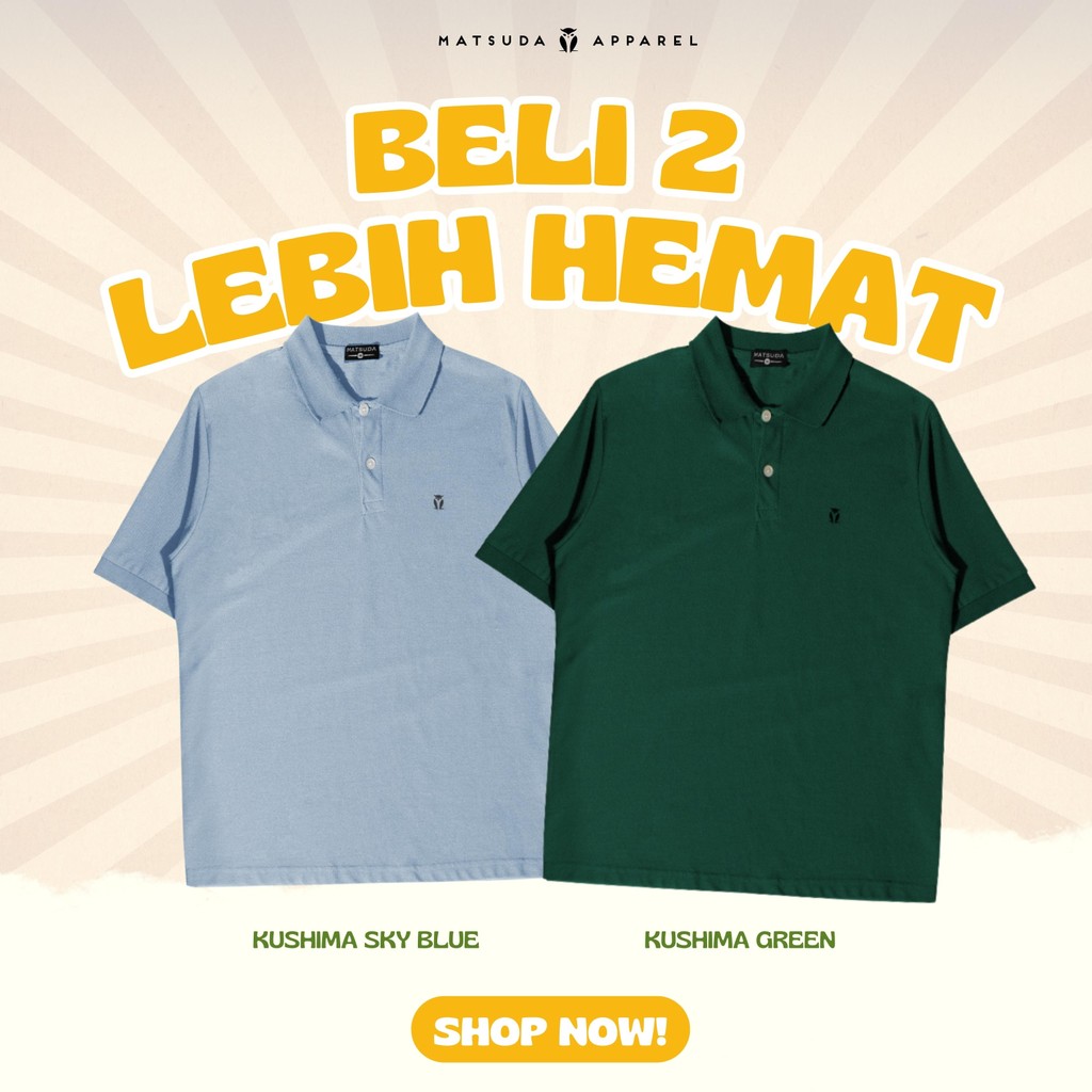 (BELI 2 LEBIH HEMAT) MATSUDA (MATSUDA Kaos Polo Shirt Pria Kerah Kushlma+ MATSUDA Kaos Polo Shirt Pr