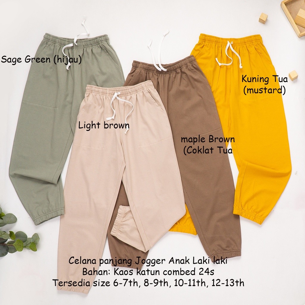 Bawahan Celana Panjang Jogger Bawah Karet Kaos Anak laki Laki Remaja Cowok Tanggung 6 8 10 12 tahun