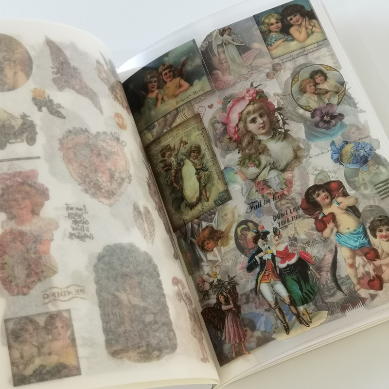 

Vintage Cute Fairy Angel Sticker Book Girl Decorative Washi Stickers PET Material Scrapbooking Label Diary Stationery Album