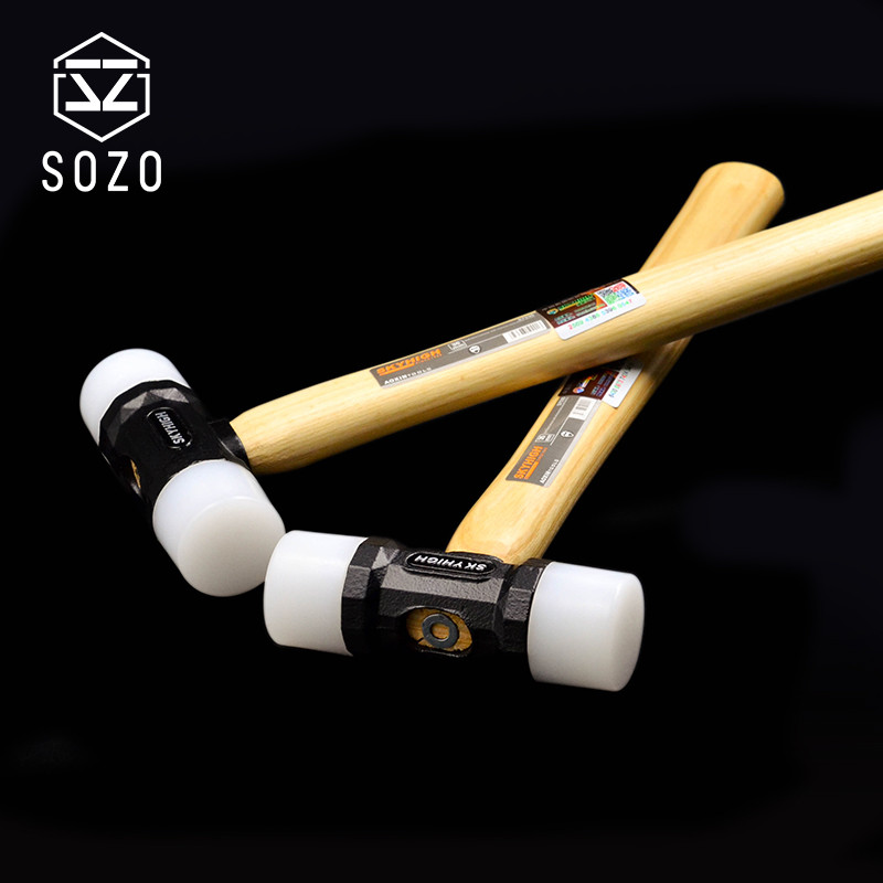 

SOZO Leather Carving Nylon Head Hammer Leather craft Tool Double Head Handmade DIY Leather Punch Printing Cutting