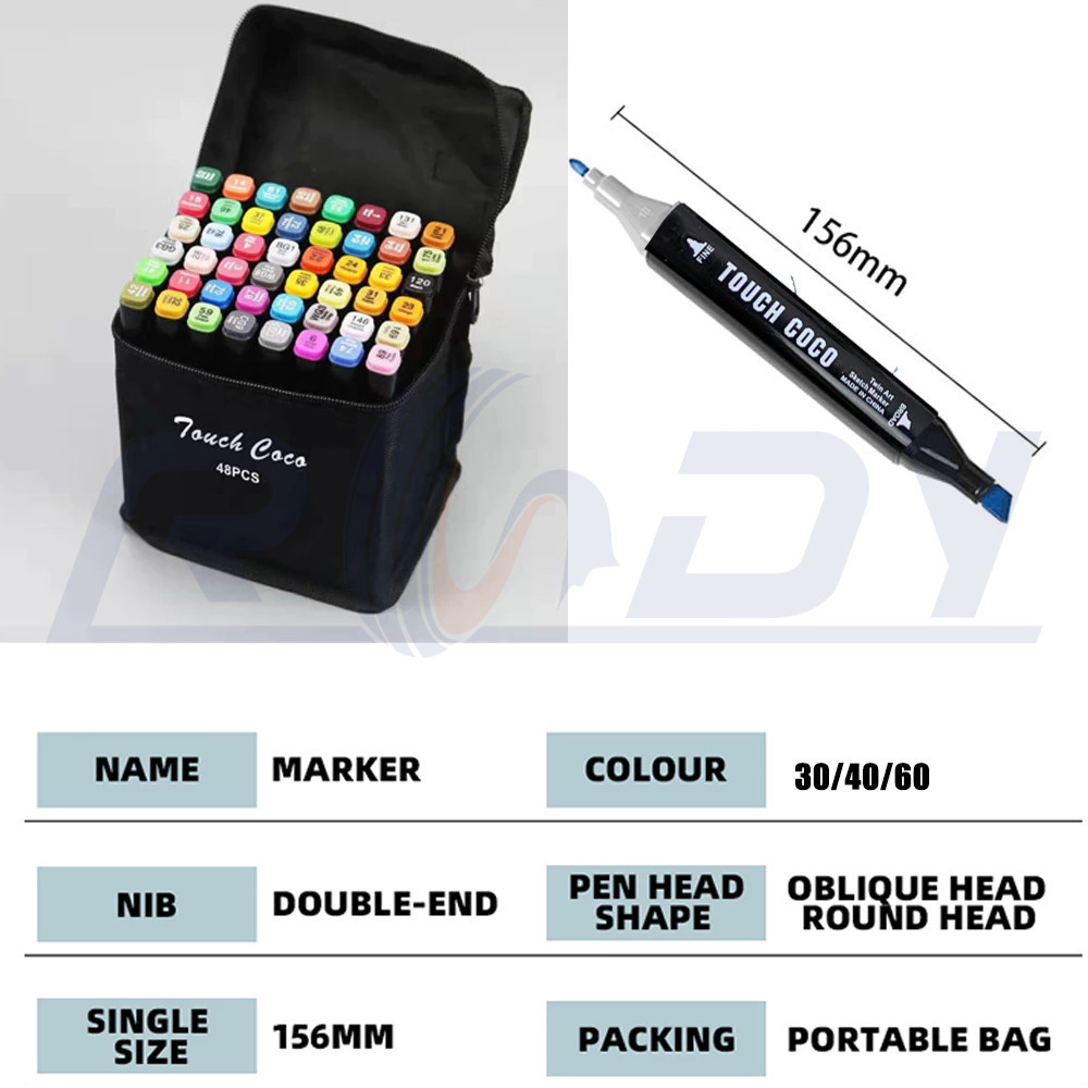 

Ay00! Warna KreatifSpidol Sketsa Spidol Umum 60/80/120/168 Warna Spidol Brush Pen Animation Markers