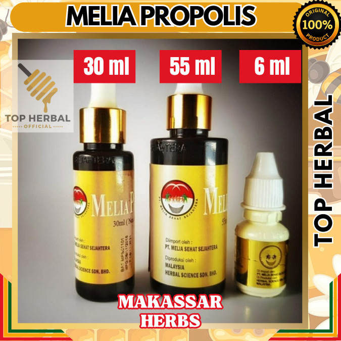 

PROPOLIS MELIA 6ML, 30ML & 55ML - Asli Original 100% BPOM Top Herbal Berkualitas Tinggi Kaya Manfaat Untuk Kesehatan - Makassar Propolis Melia