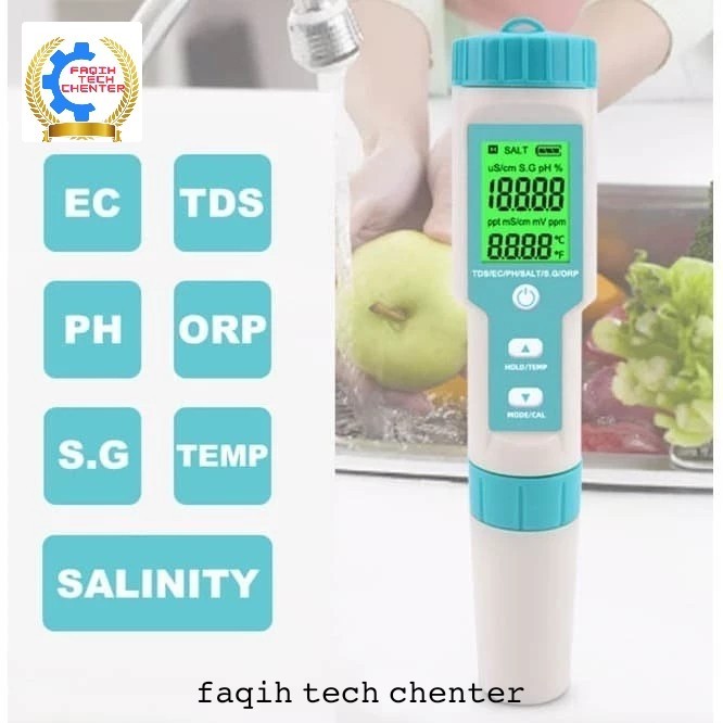 

Salinity TDS PH EC ORP SG Temp 7 in 1 Water Tester Meter Salt C600 S.G