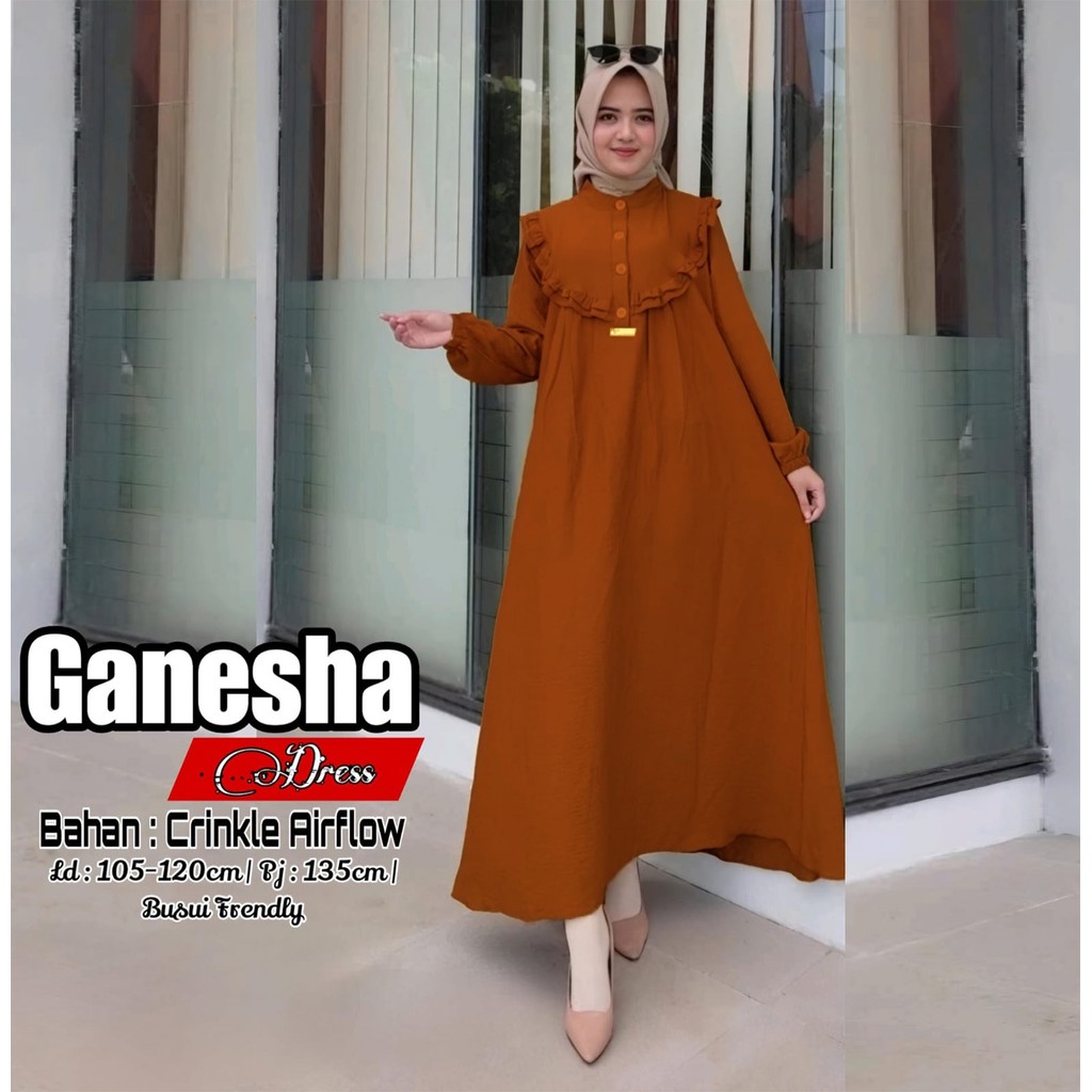 Gamis crincle premium airflow | Ganesha dress | fashion muslim syari