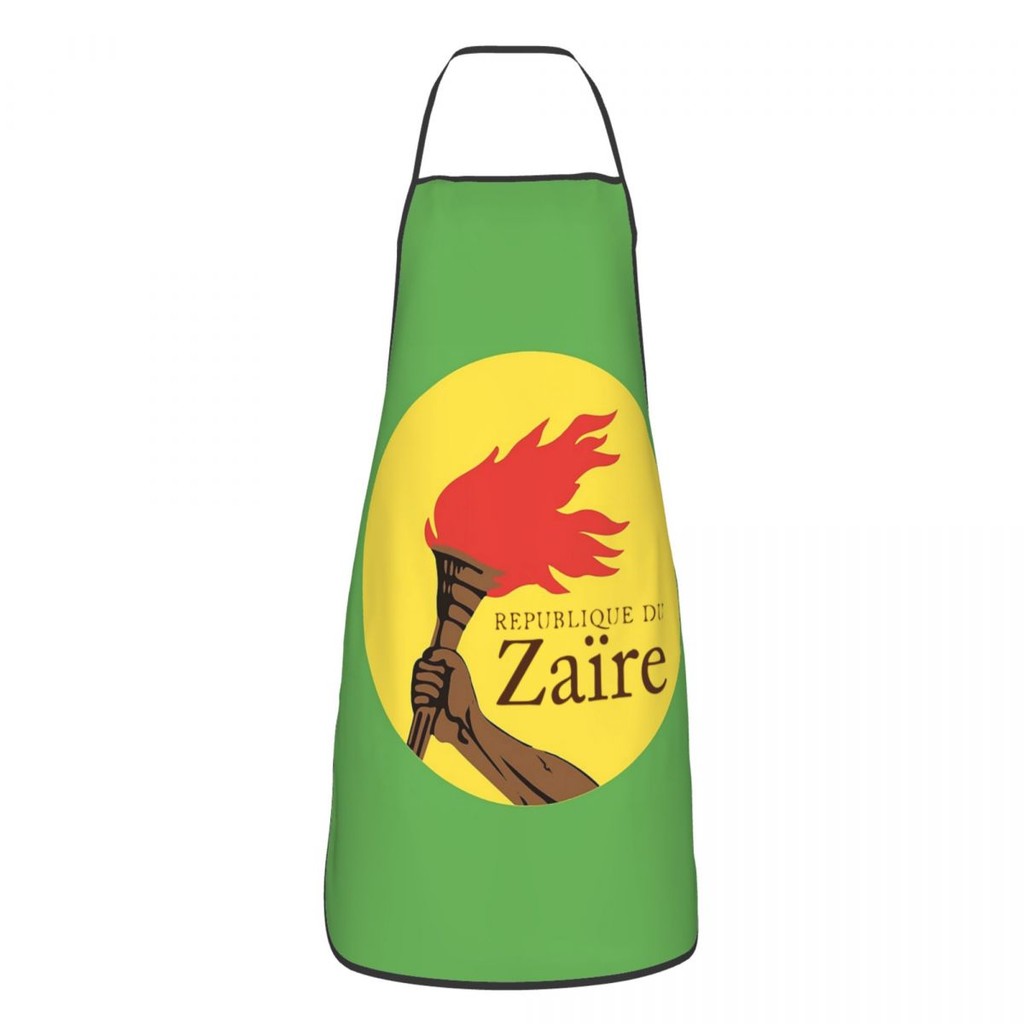 

Flag Of The Former Zaire Kitchen Cuisine Aprons Oil-proof Congo Flag Congolese Pinafores for Unisex Chef Florist Artisan