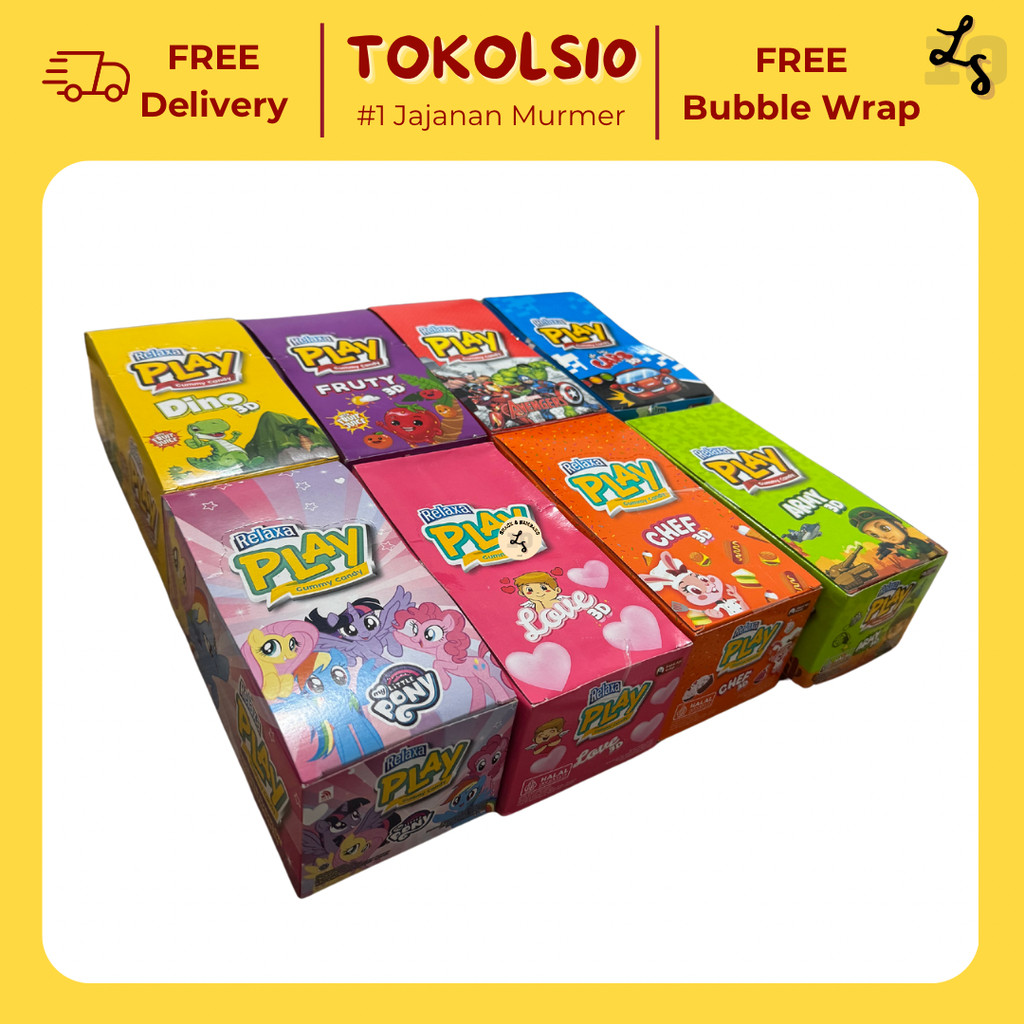 

Relaxa Play Gummy Candy Aneka Bentuk Ecer 1000 Isi 12 pcs 12gr