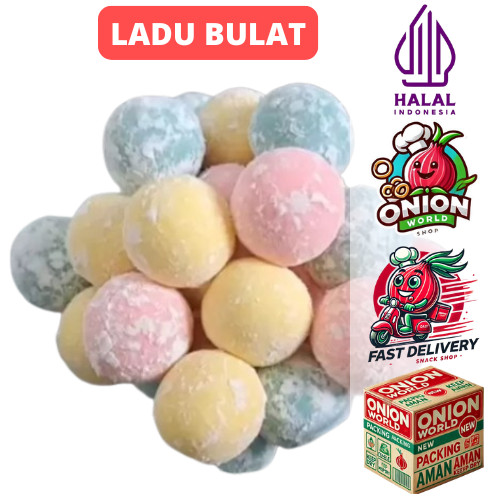 

UWD KUE GABUS BULAT MANIS WARNA 1Kg Ladu Bulat Manis Warna Ladu Arcon Kue Telur Gabus Manis