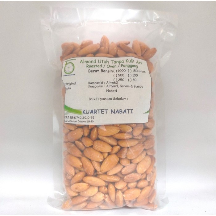 

✨TERLARIS -500gr Almond Roasted/ Kacang Almond Panggang Tanpa Cangkang Size Besar - NoKulitAriORI