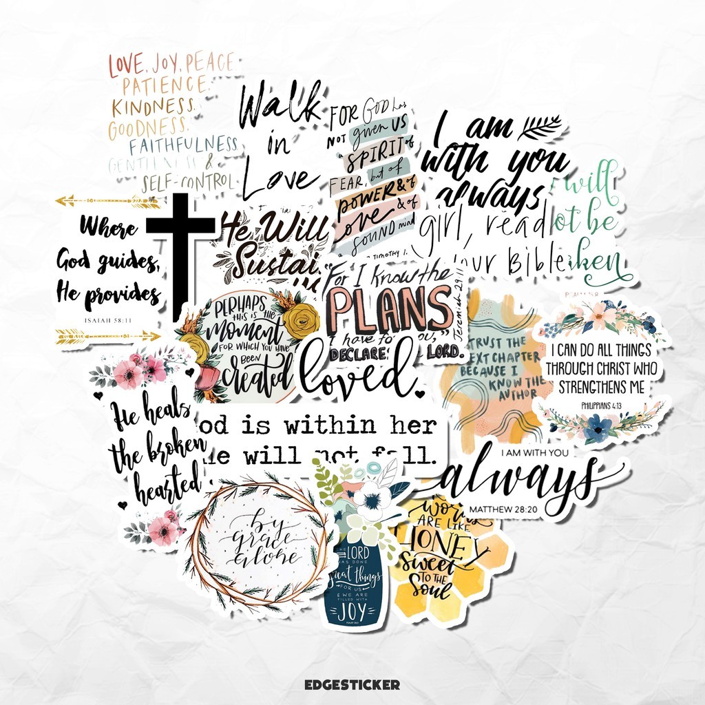 

BIBLE VERSE Aesthetic Sticker Tumblr Isi 14 Pcs
