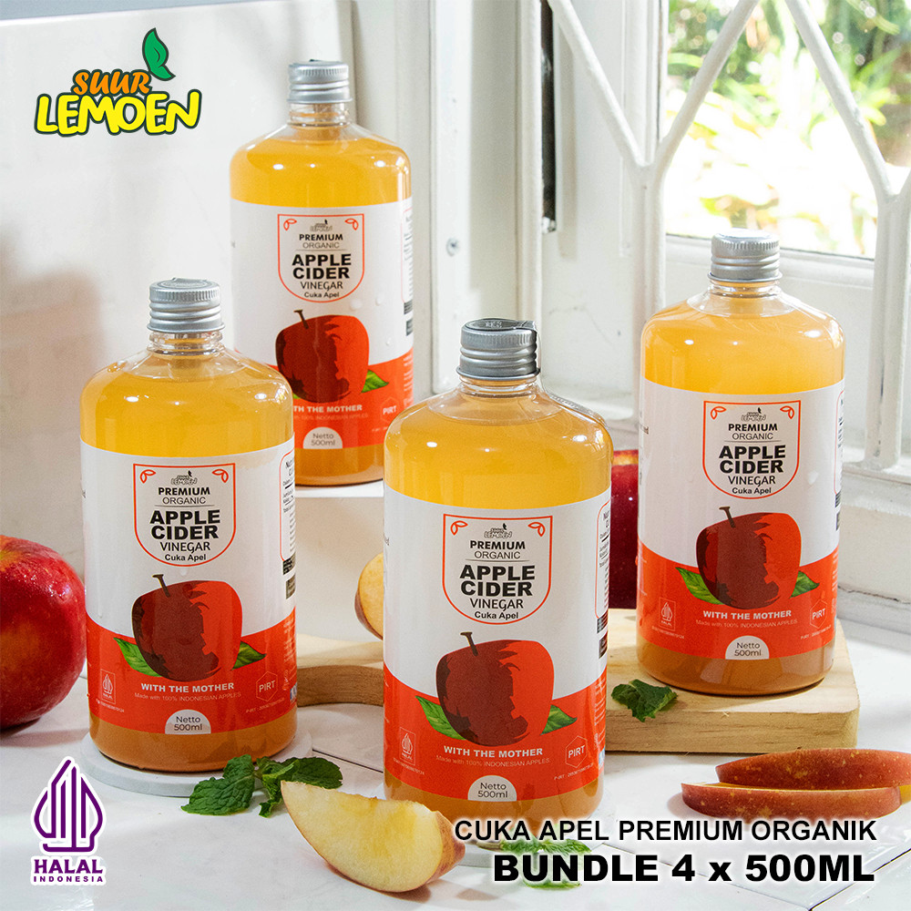 

Cuka Apel Original - Premium Organic Apple Cider Vinegar with MOTHER - Paket Hemat 2 Liter - HALAL