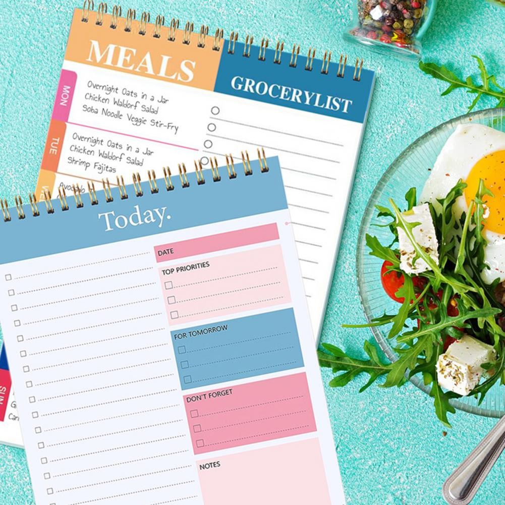 

Efficient Daily Planning Pad With Spiral Binding Improved Time Management Self-Discipline Schedule Weekly Monthly Coil Book