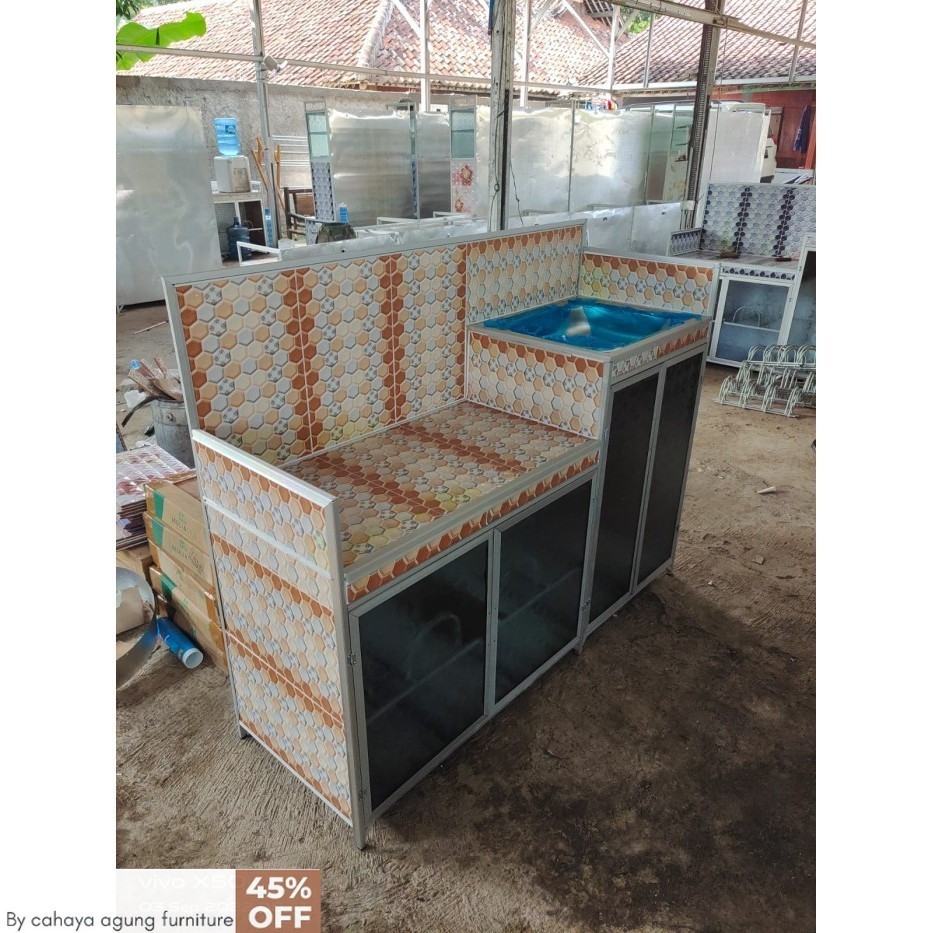 rak kompor wastafel rak cuci piring 4 pintu full keramik by yrs