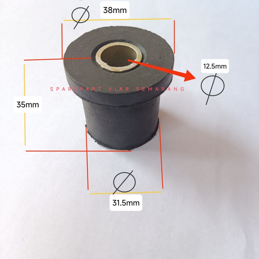 VIAR PROMO KARET PER DAUN VIAR KWALITAS + BUSHING BESI RODA 3 ( 1BIJI)