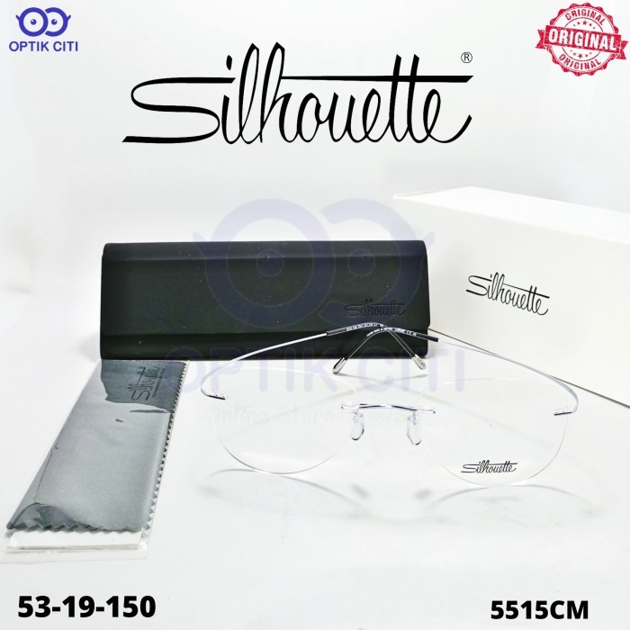 Frame Kacamata Rimless Pria Wanita Titanium Original Ringan Silhouette 5515 CM