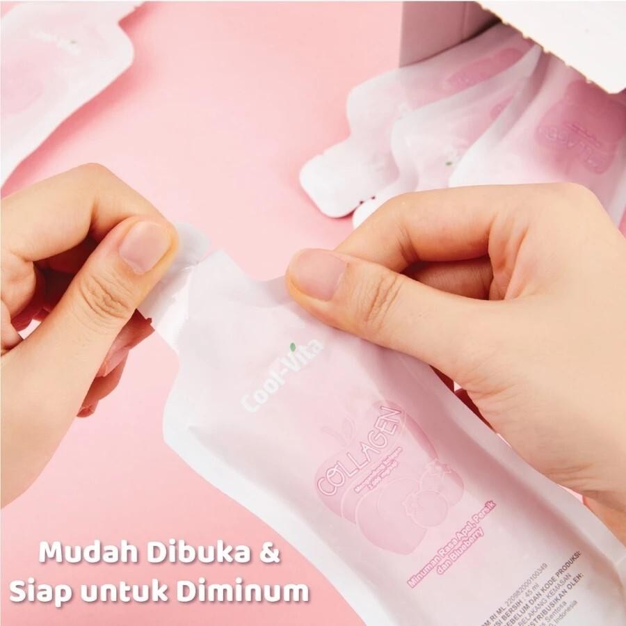 

Coolvita Collagen Premium Langsung Minum Pencerah Kulit Glowing Beauty Drink Rasa Apel, Persik & Blueberry 1 pouch