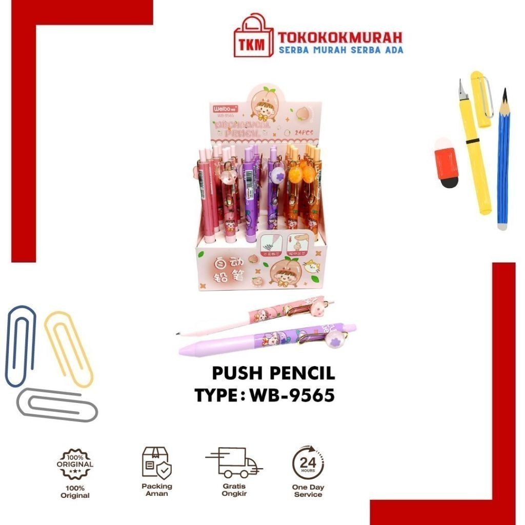 

WEIBO PUSH PENCIL WB 9565 9562 PENSIL MEKANIK CETEKAN