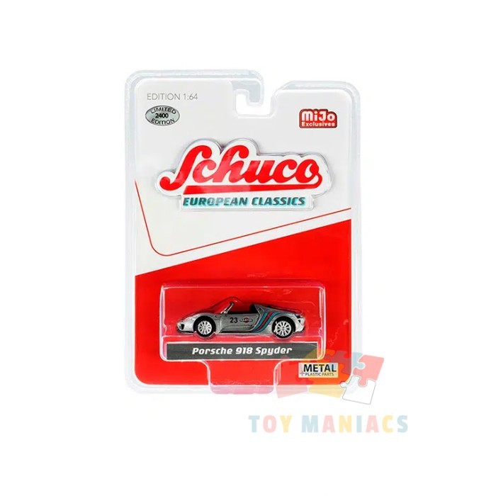 Diecast Schuco European Classics Porsche 918 Spyder MARTINI #23 Silver - MiJo