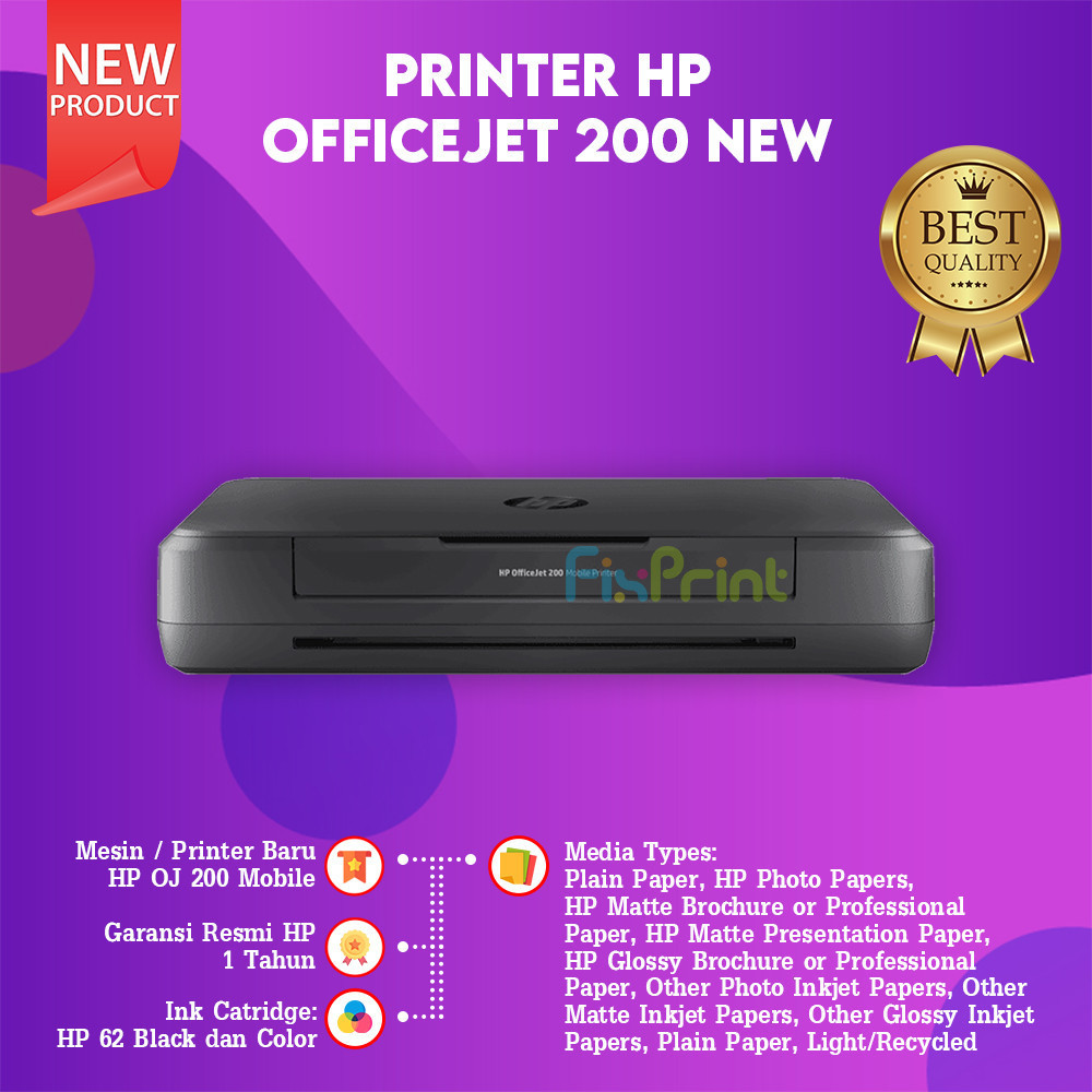 FixPrint HP Officejet 200 New Mobile Printer Office Jet 200 Print Only